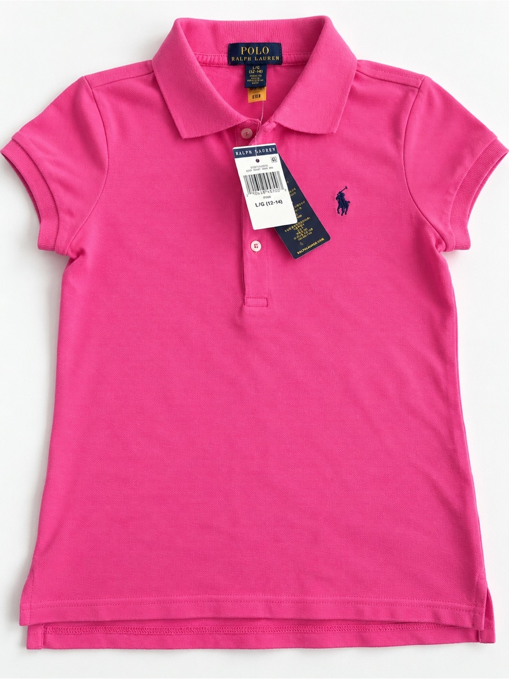 Polo by Ralph Lauren Girls Hot Pink Short-Sleeve Polo
